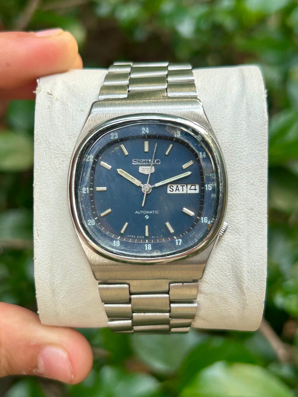 (Super Rare) Seiko 5 Blue Railway Time Square Dial (Pre Owned)