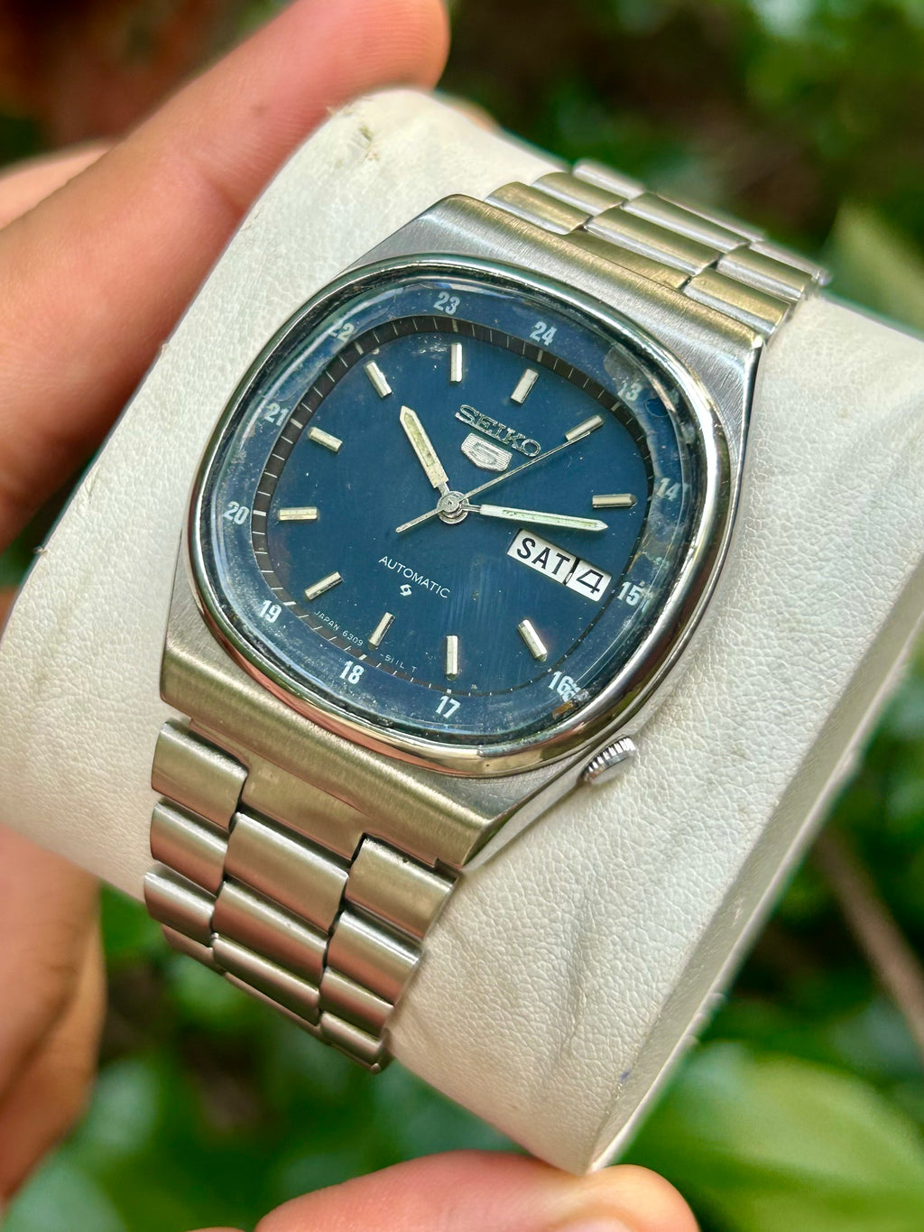 (Super Rare) Seiko 5 Blue Railway Time Square Dial (Pre Owned)
