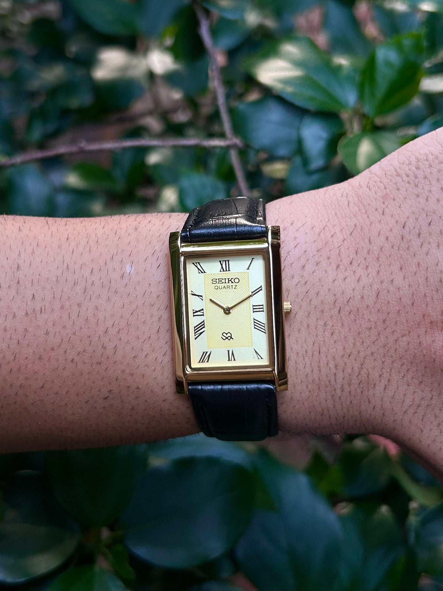 Seiko Tank Gold Quartz Unisex Mod Watch