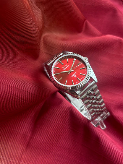 HMT Kohinoor Red Sunburst Fluted