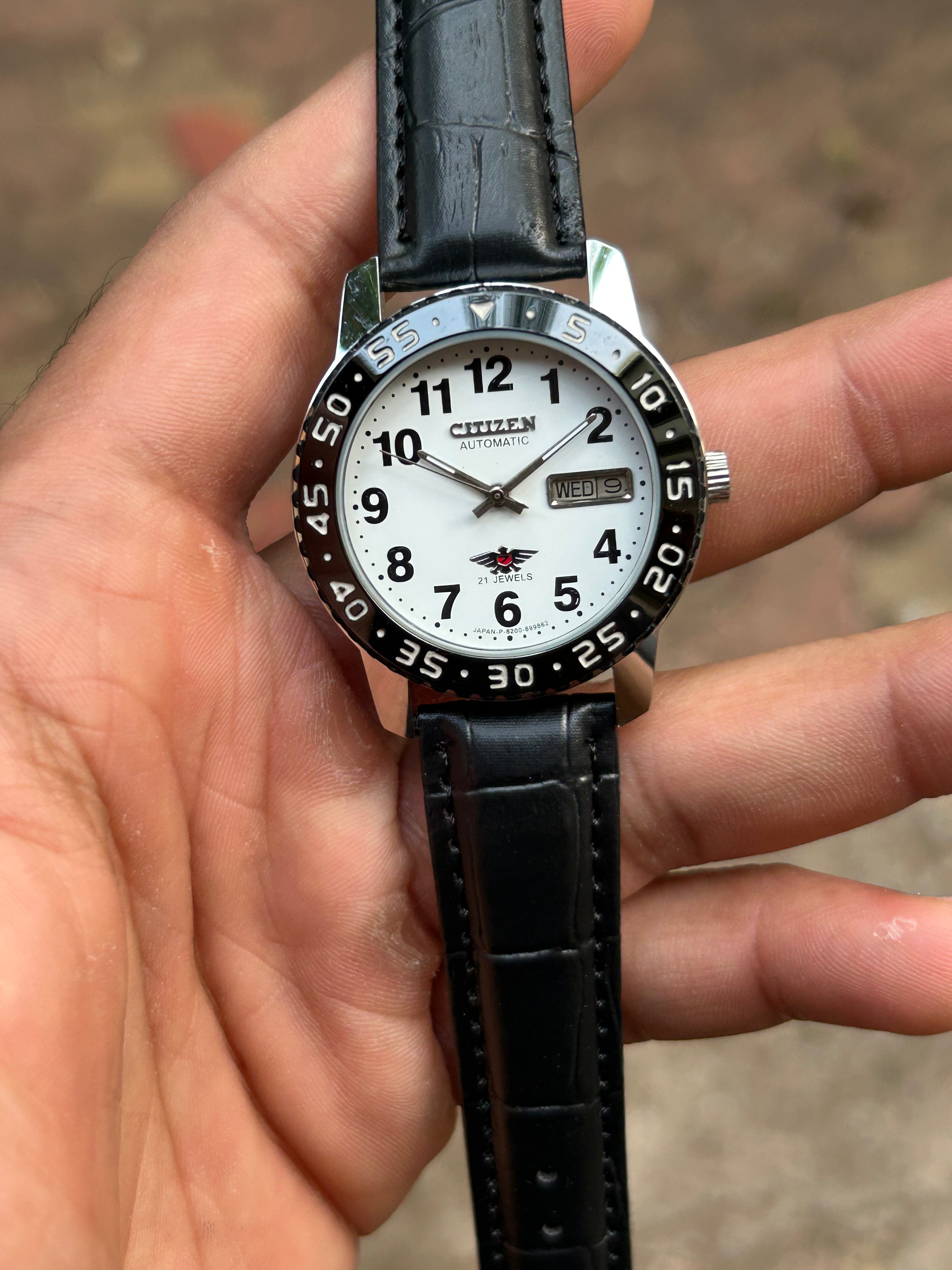 Dual Time Citizen Automatic -White Sunray