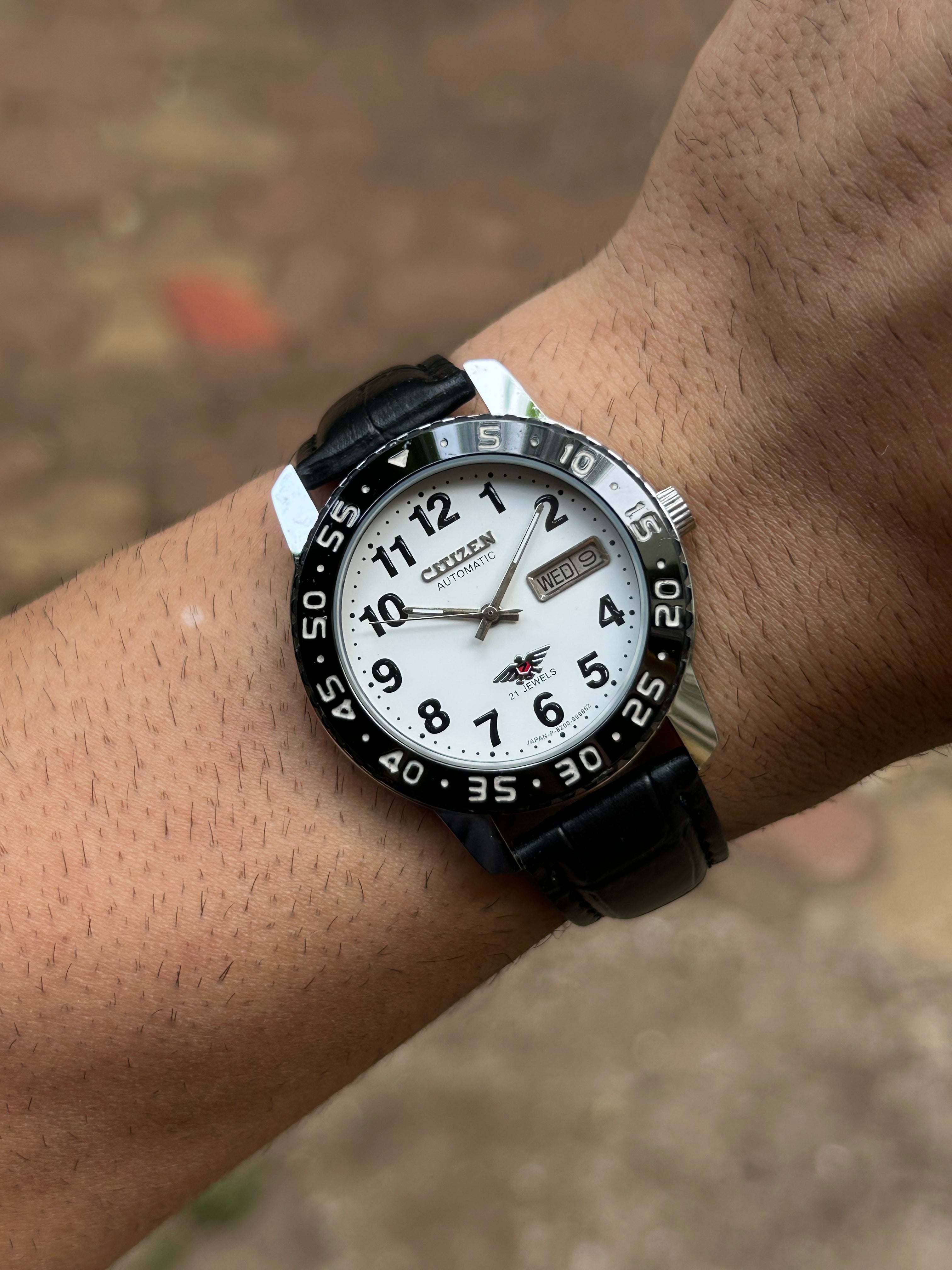 Dual Time Citizen Automatic -White Sunray