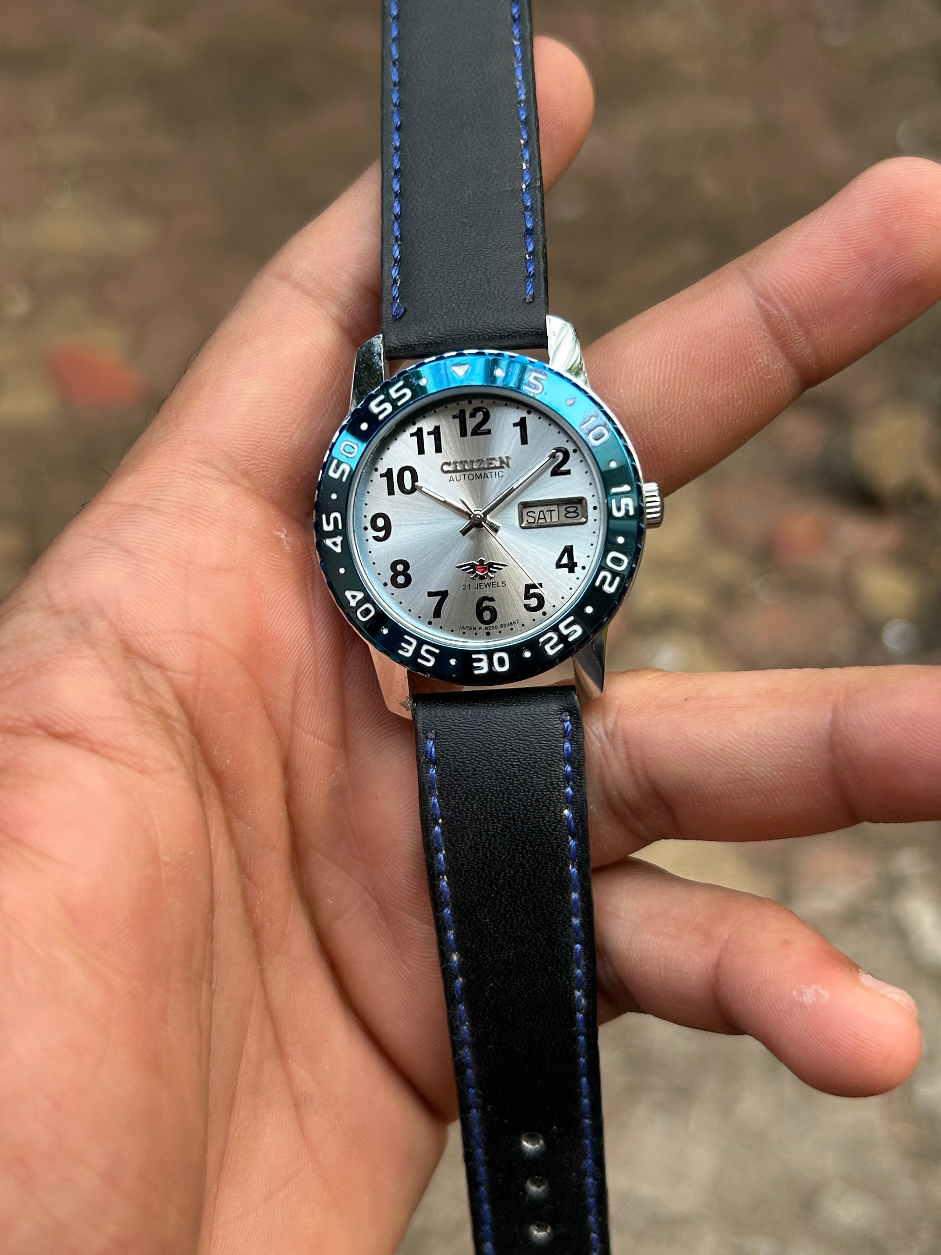 Dual Time Citizen Automatic -Silver Sunray