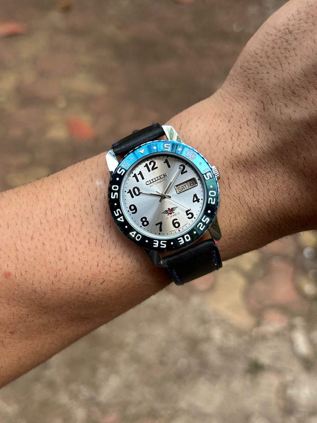 Dual Time Citizen Automatic -Silver Sunray