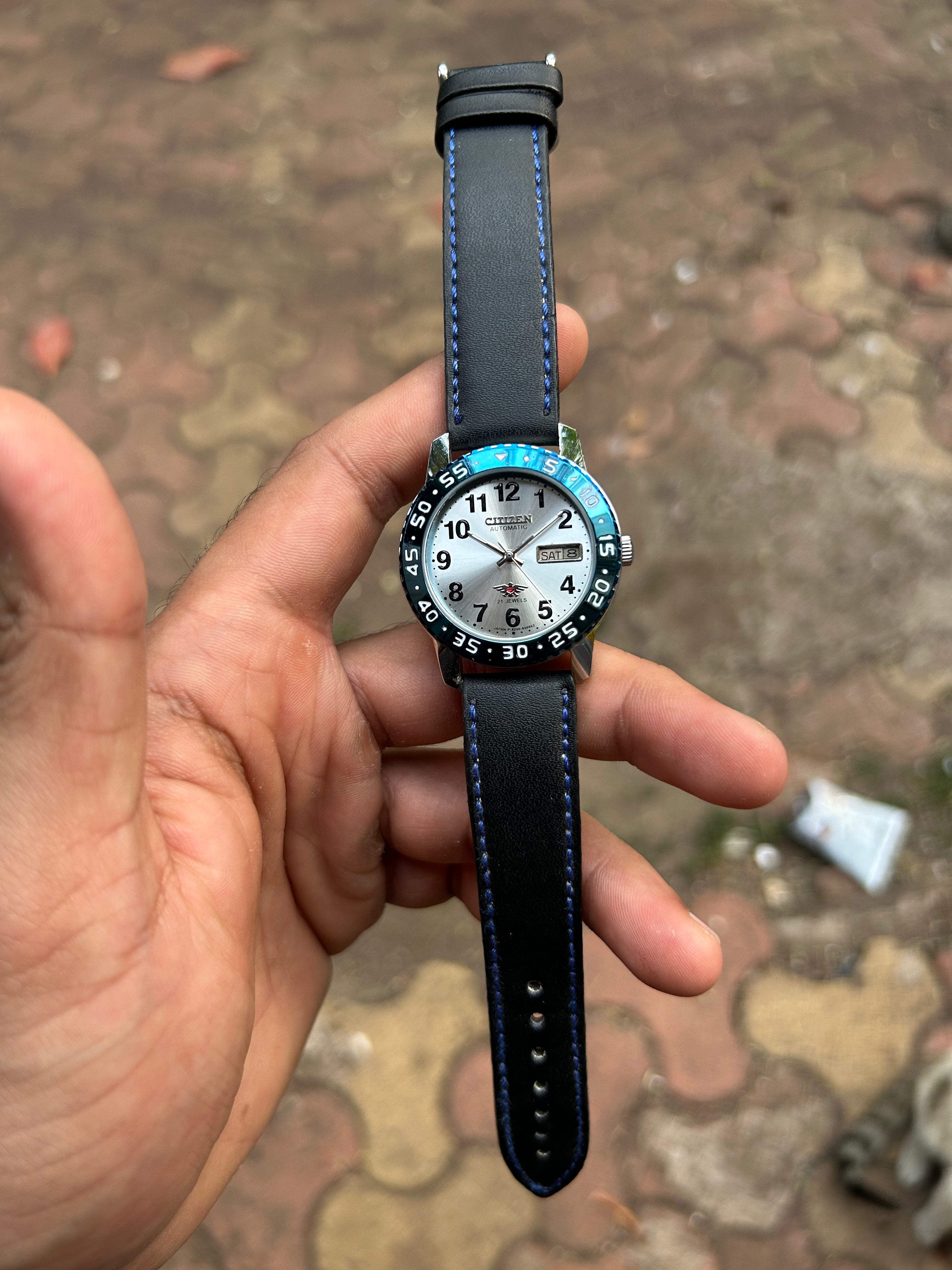 Dual Time Citizen Automatic -Silver Sunray