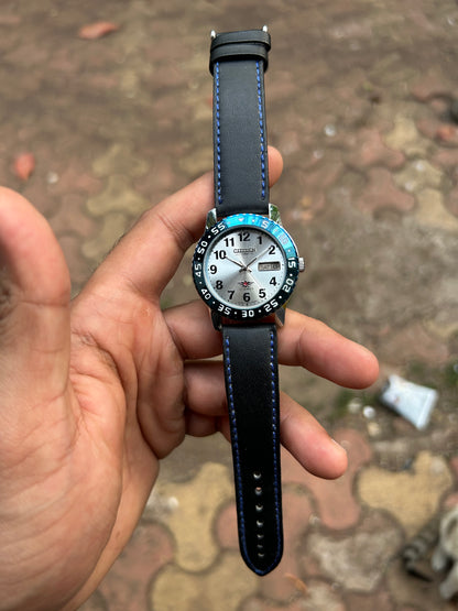 Dual Time Citizen Automatic -Silver Sunray