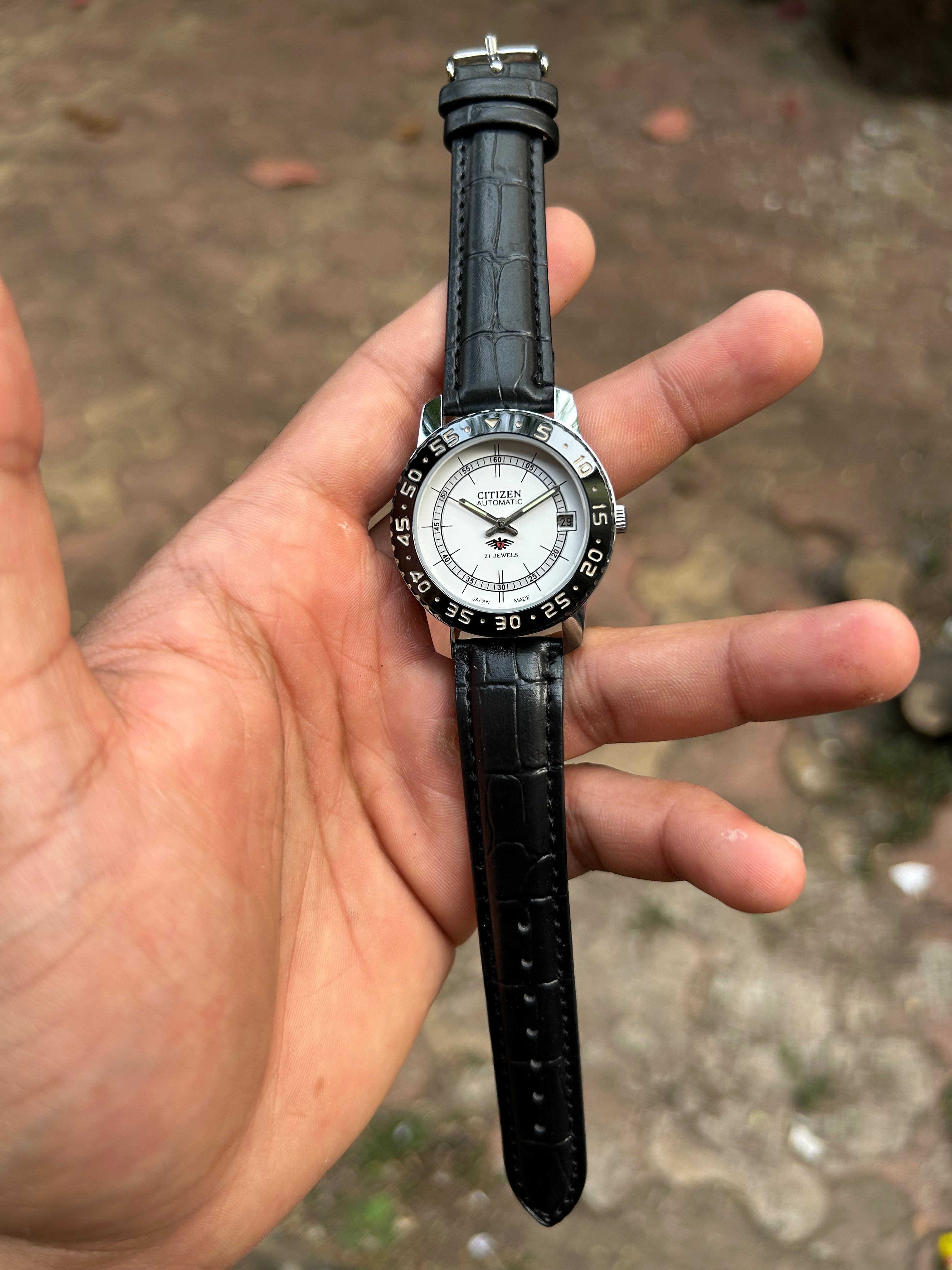 Dual Time Citizen Automatic- White Sunray