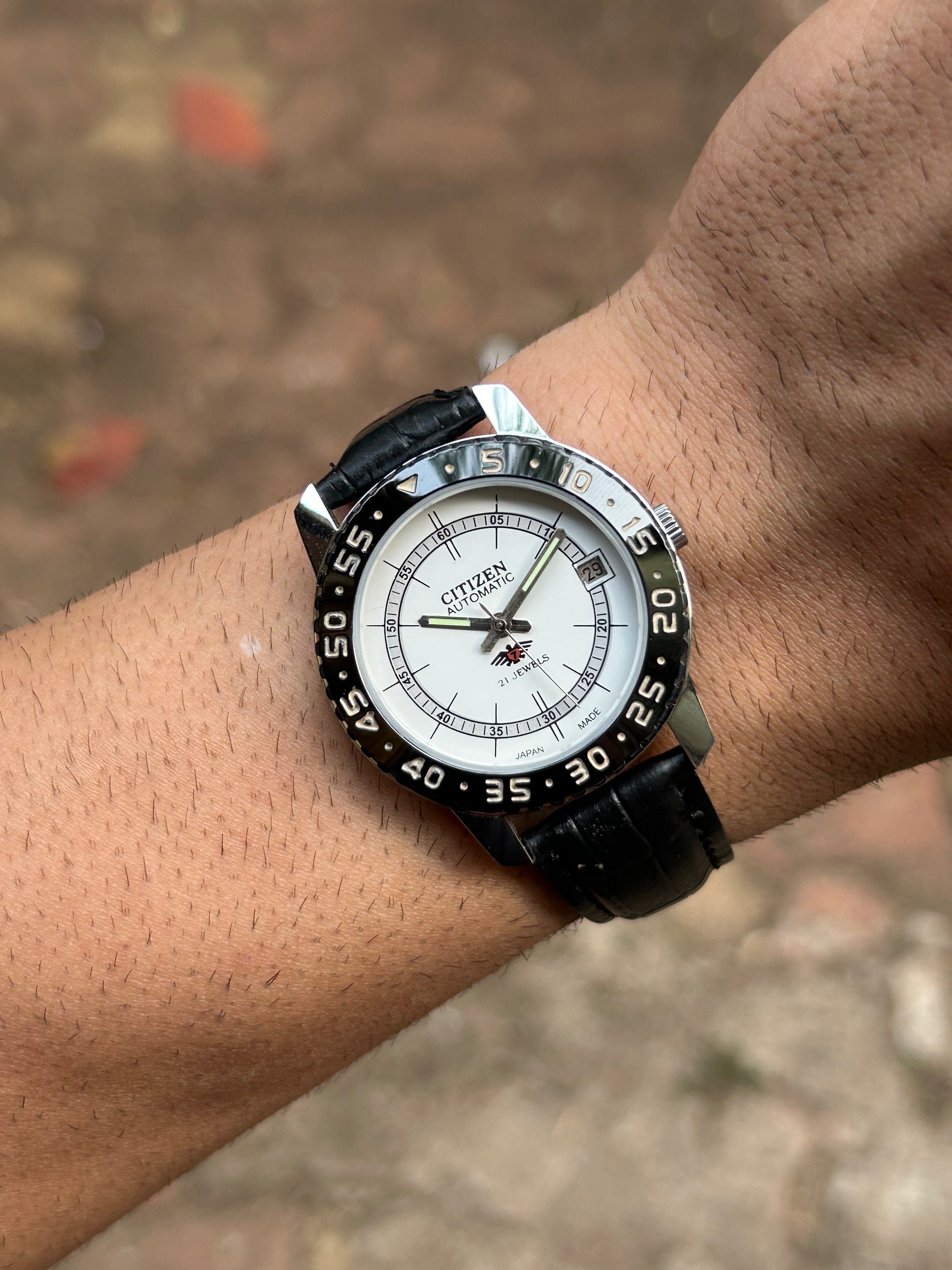 Dual Time Citizen Automatic- White Sunray