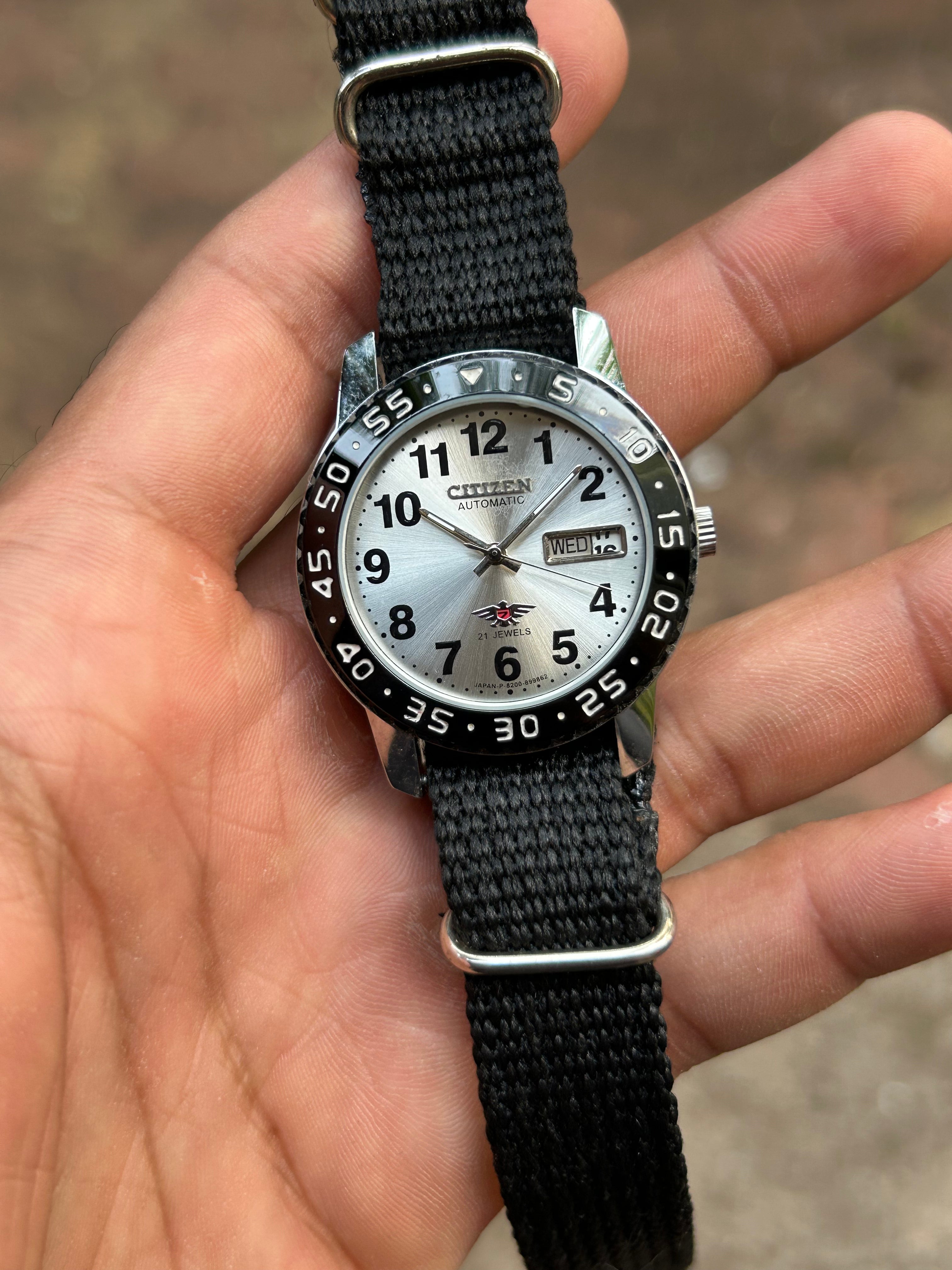 Dual Time Citizen Automatic -Silver Sunray