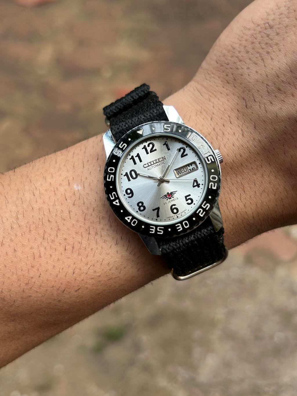 Dual Time Citizen Automatic -Silver Sunray