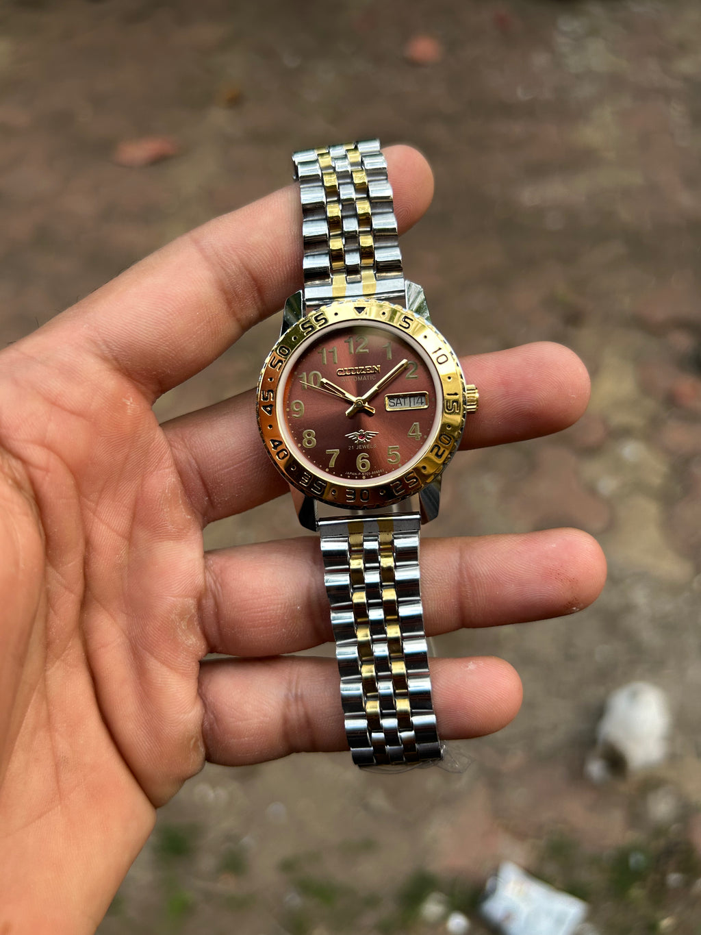 Dual Time Citizen Automatic -Brown Sunray
