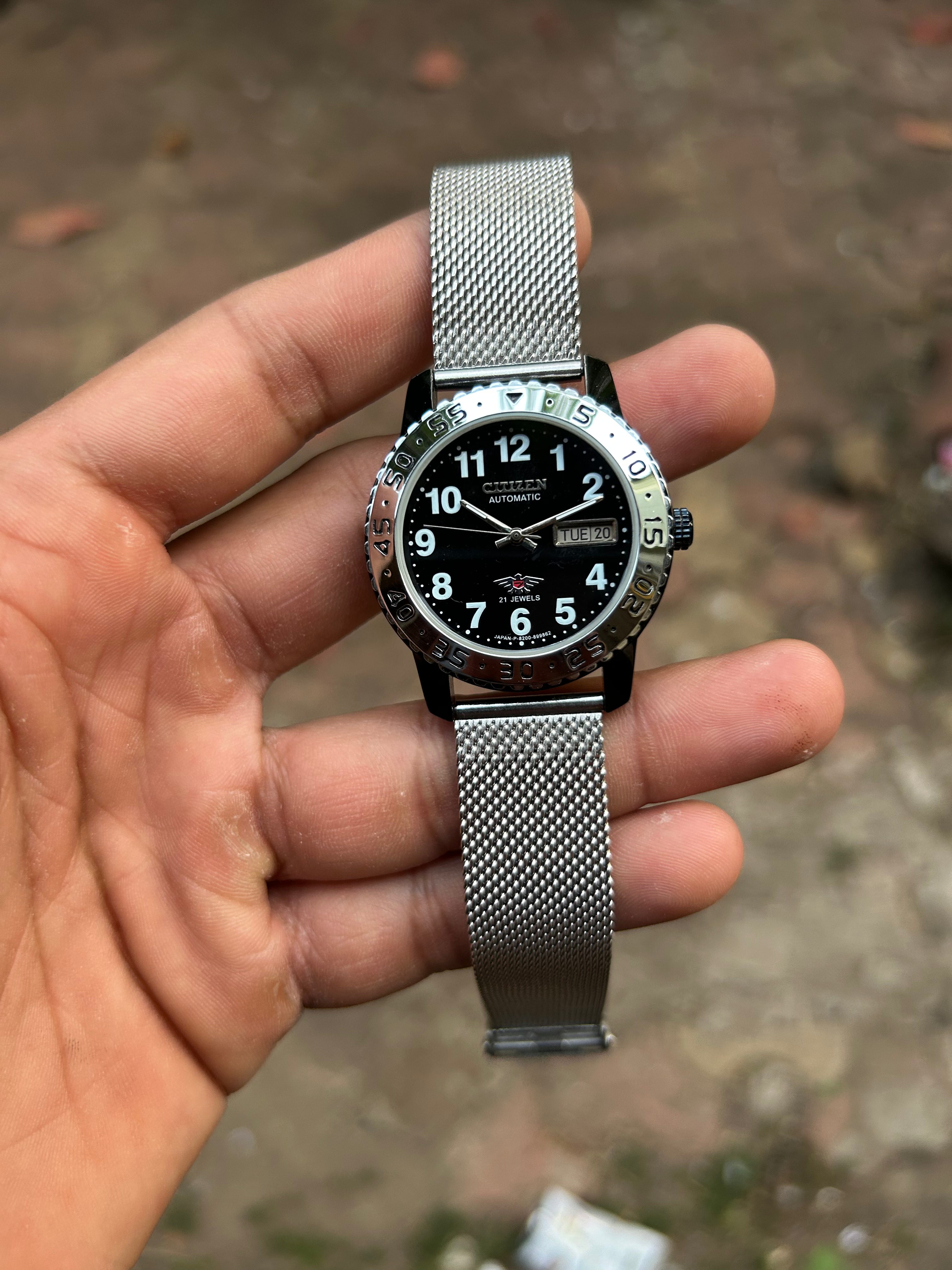 Dual Time Citizen Automatic-Black Sunray