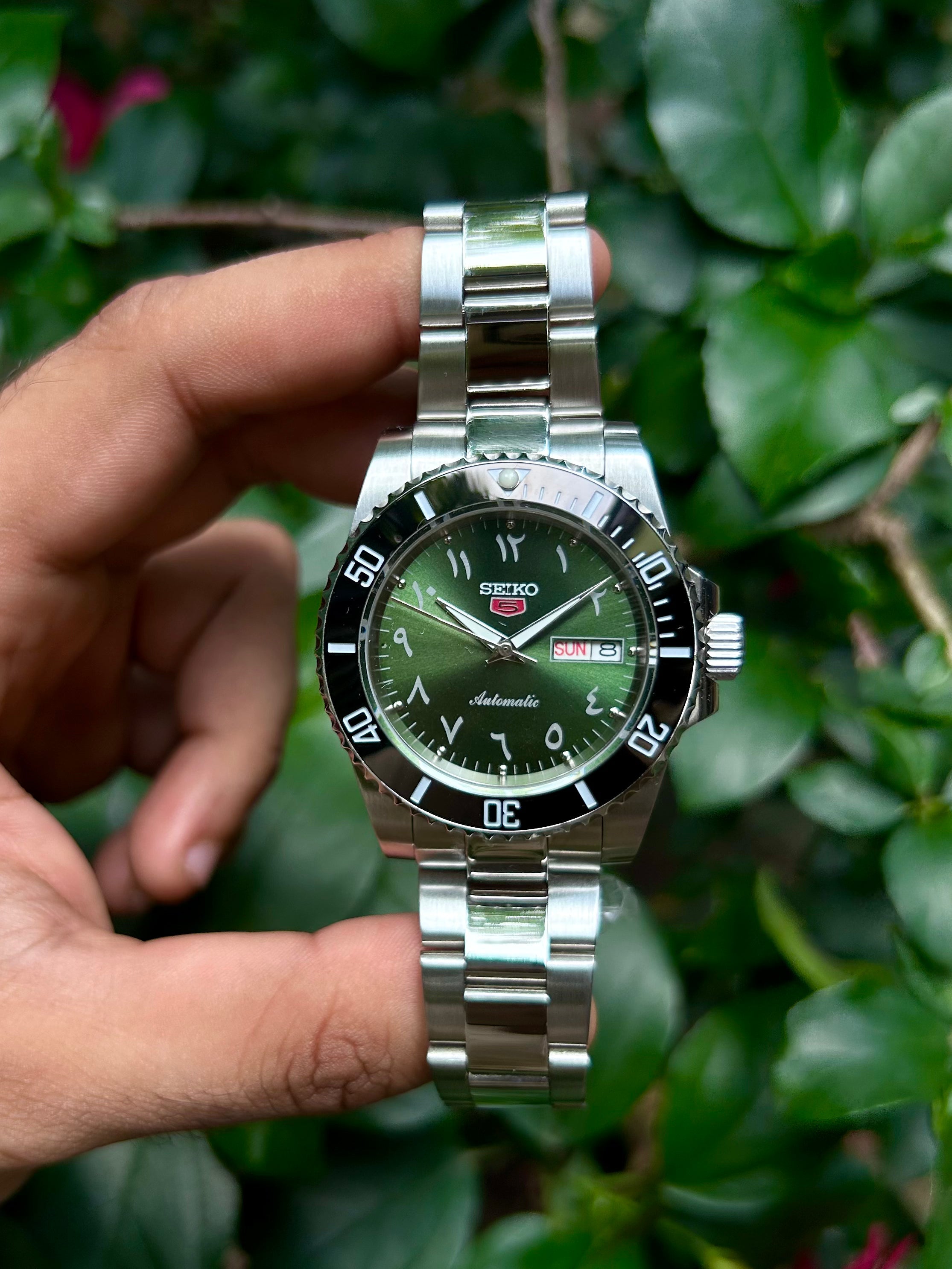 Seiko Arabic Green Lizard