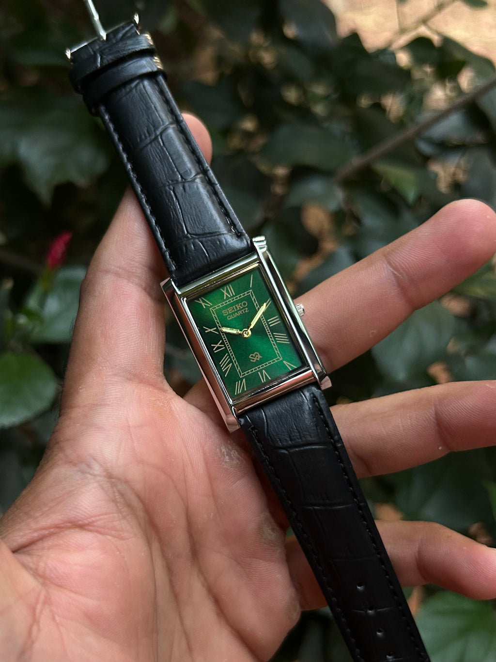 Seiko Slim Tank Quartz  Green Unisex Watch