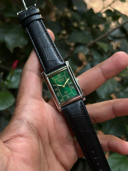 Seiko Slim Tank Quartz  Green Unisex Watch