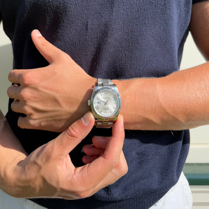 Seiko Day-Date Silver Edition