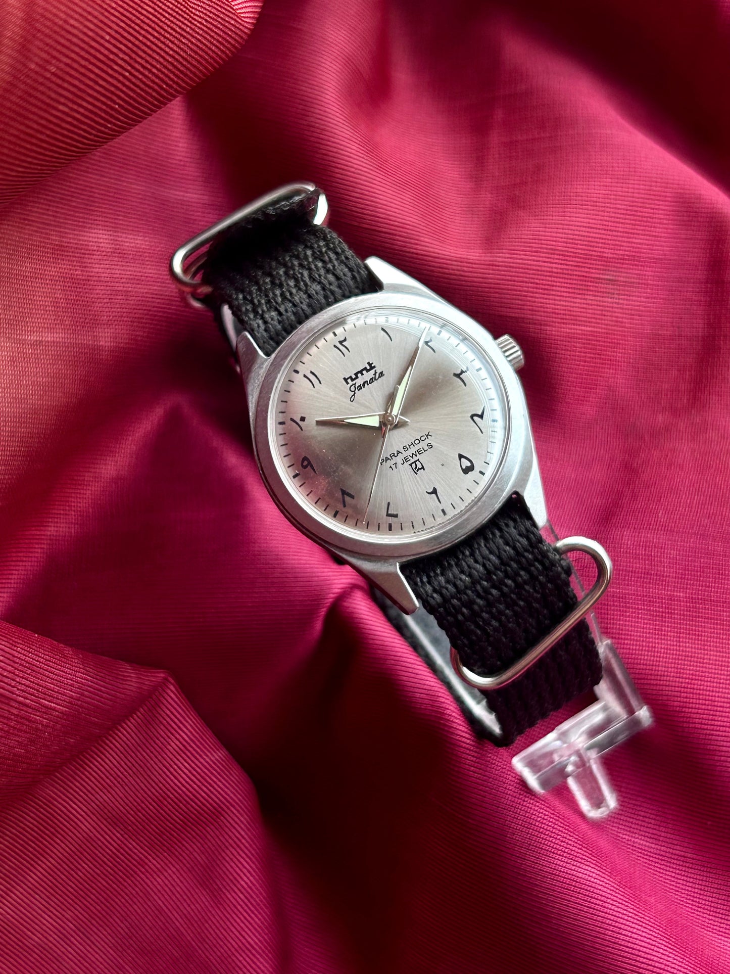 HMT Black Sunburst Arabic Janata - Watch