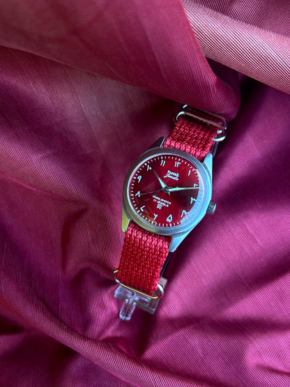 HMT Maroon Sunburst Arabic Janata - Mod Watch