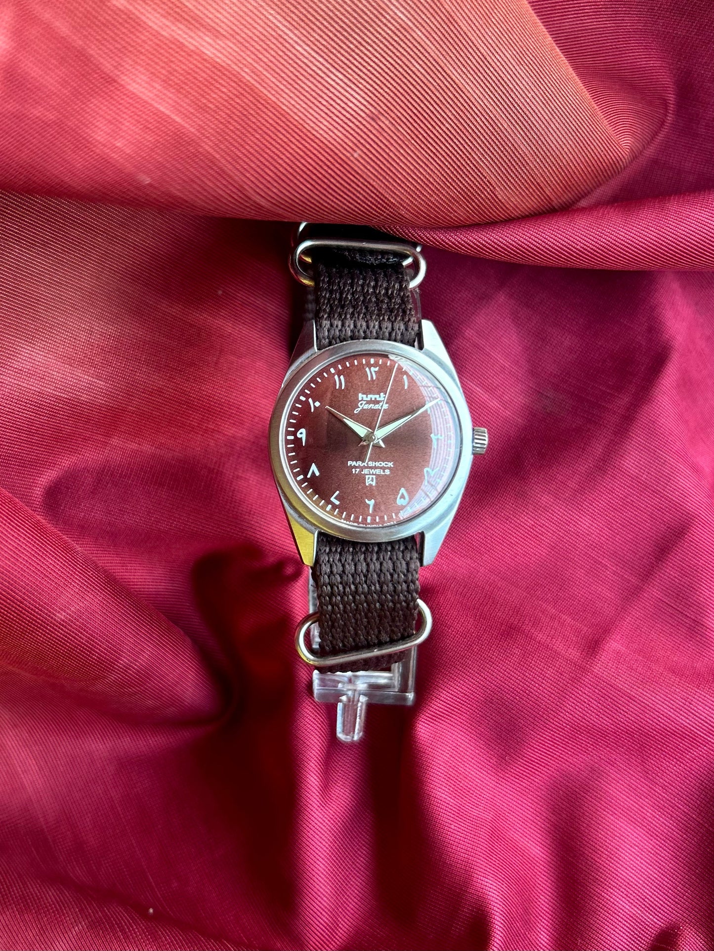 HMT Brown Sunburst Arabic Janata - Mod Watch