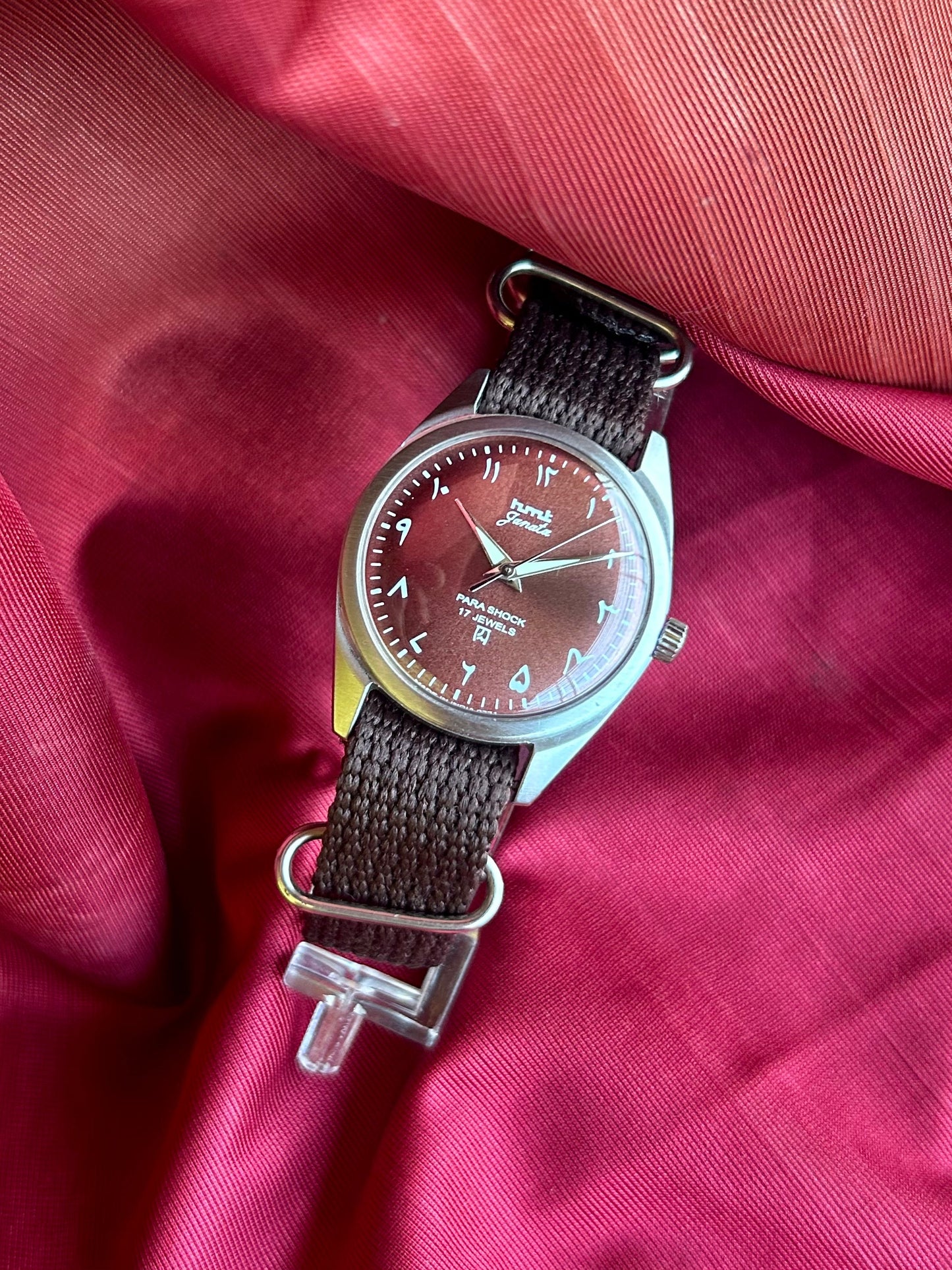 HMT Brown Sunburst Arabic Janata - Mod Watch