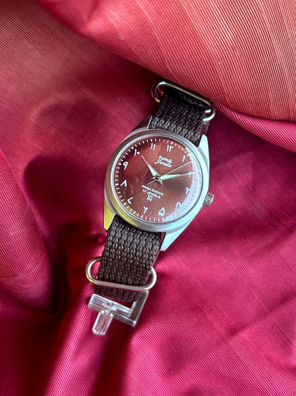 HMT Brown Sunburst Arabic Janata - Mod Watch