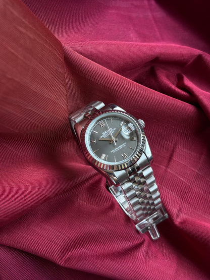Seiko Datejust Grey Sunburst 36'mm Automatic Homage Mod Watch