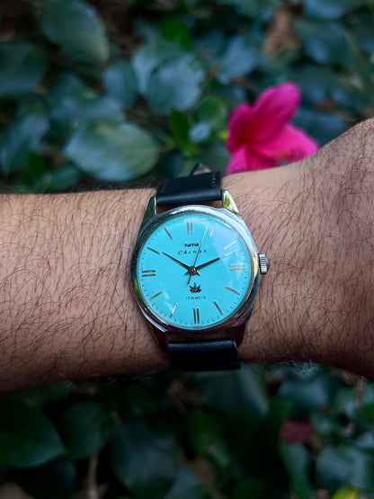 HMT Tiffany Blue Chinar Unisex Rare - Mod Watch