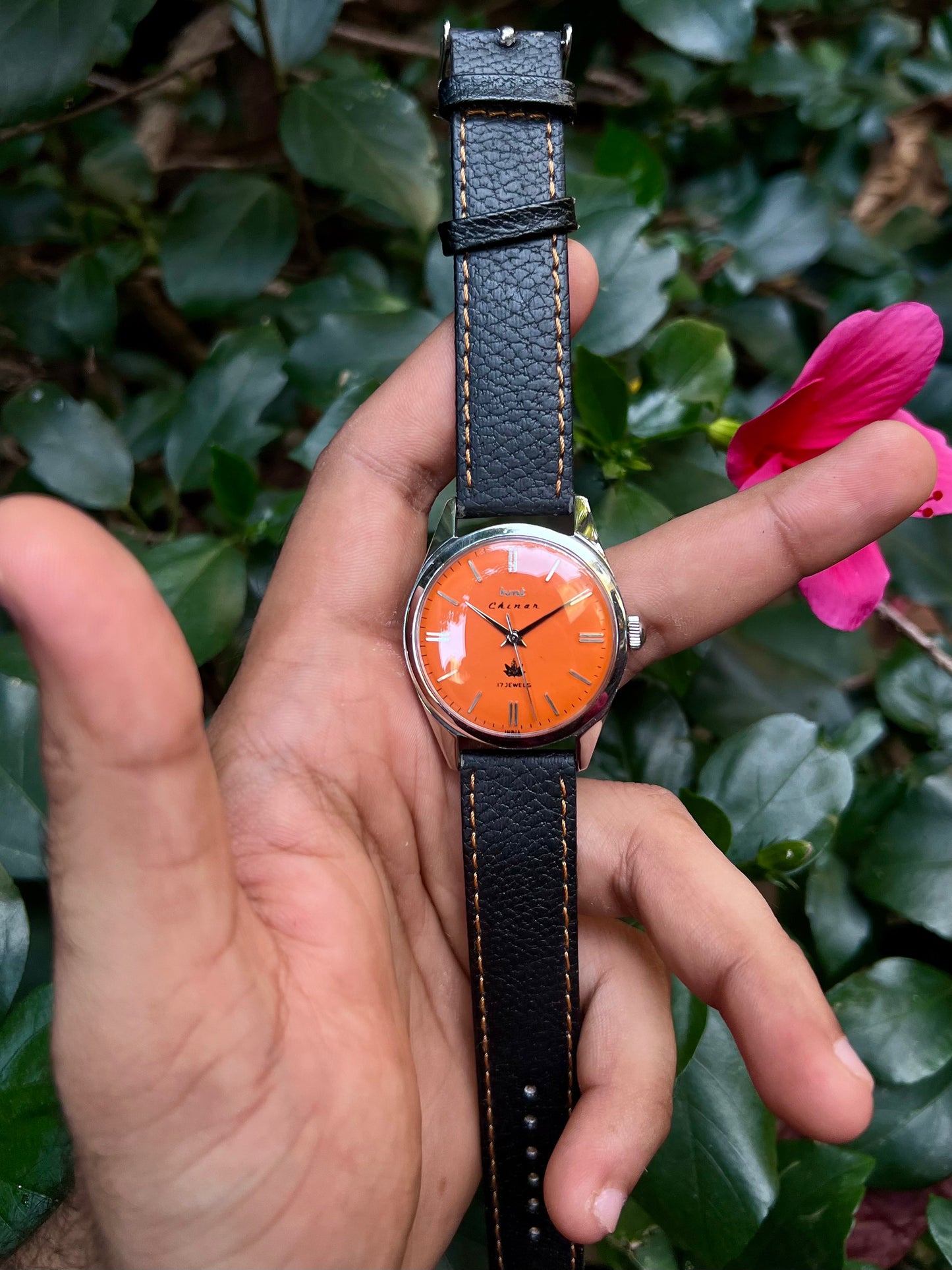 HMT Orange Chinar Rare - Mod Watch