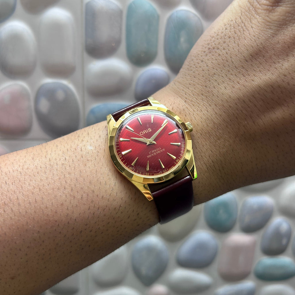 ORIS GOLD SWISS - RED SUNBURST