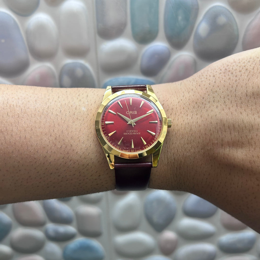 ORIS GOLD SWISS - RED SUNBURST