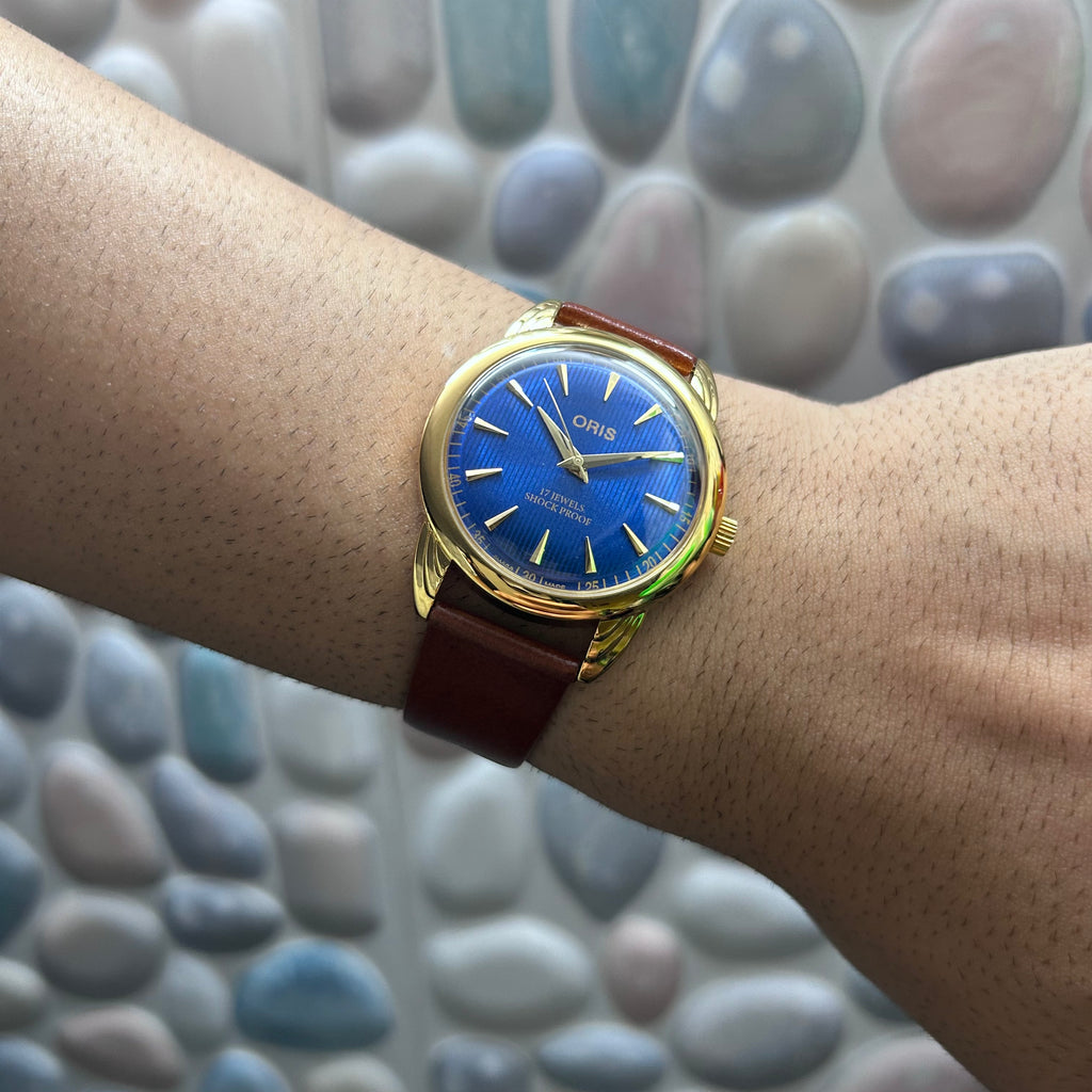 ORIS GOLD SWISS  - BLUE SUNBURST