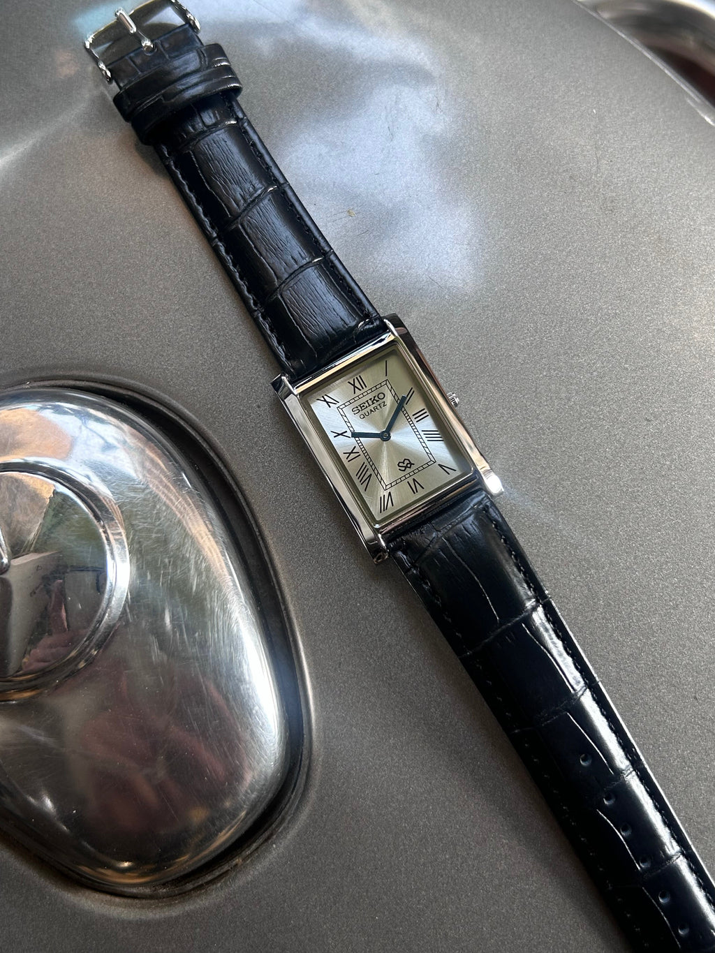 Seiko Tank Silver Quartz Unisex Mod Watch