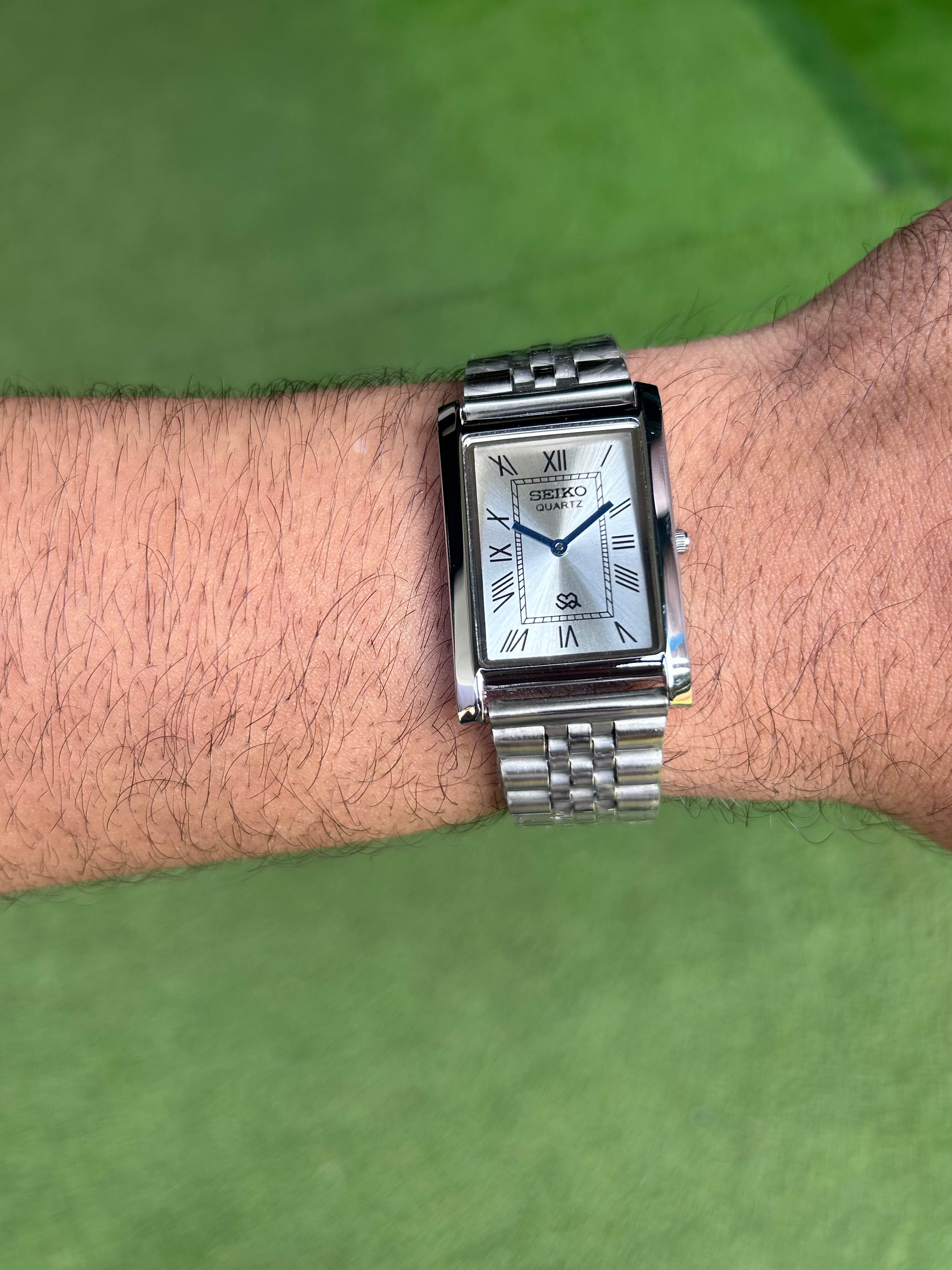 Seiko Tank Silver Quartz Unisex Mod Watch