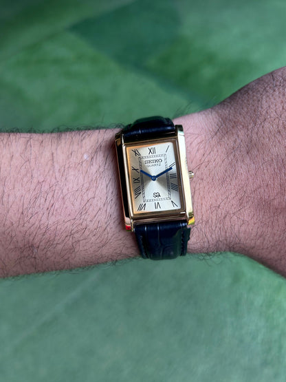 Seiko Tank Gold Sunburst Quartz Unisex Mod