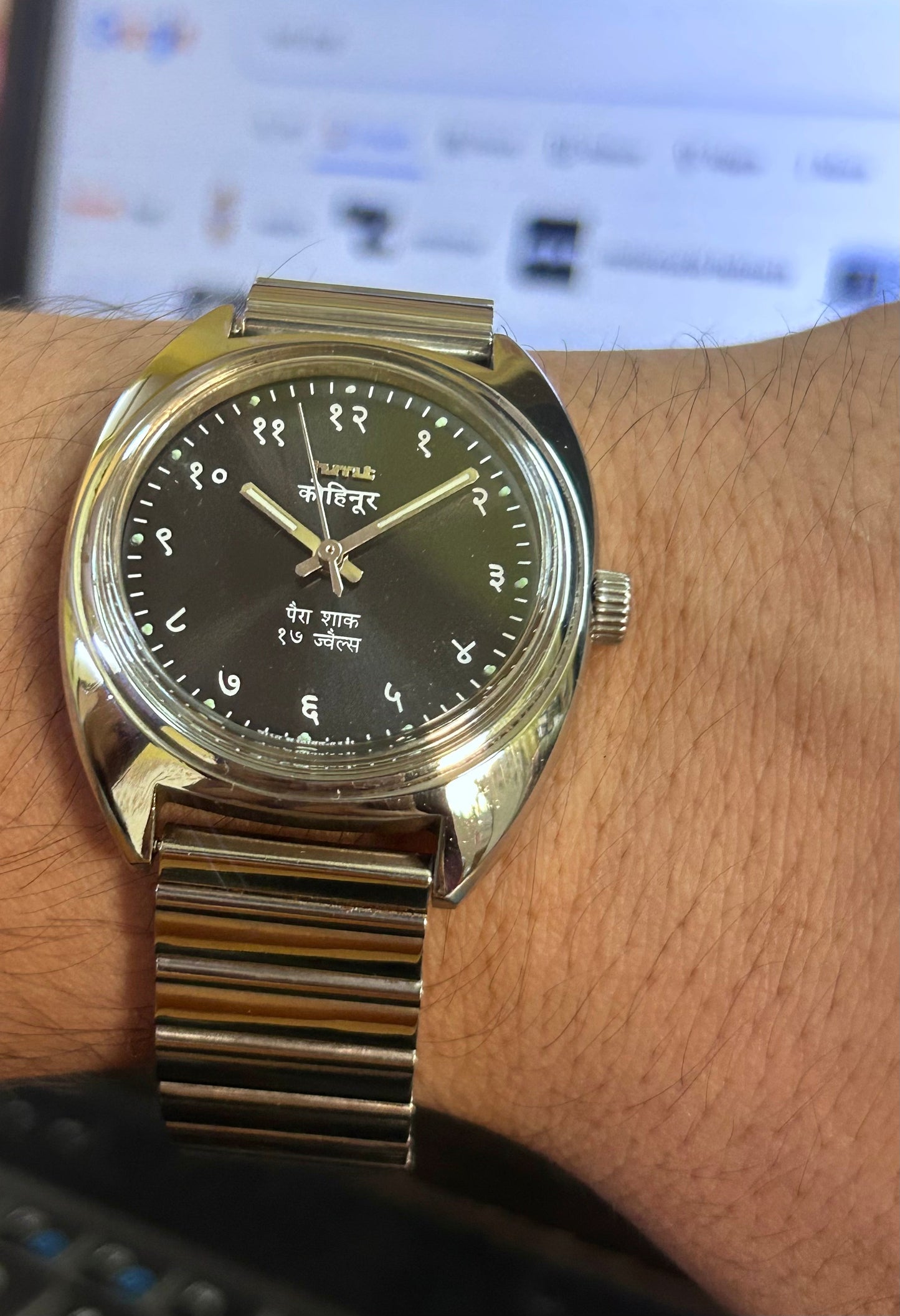 HMT Devanagari Black Sunburst - Mod Watch