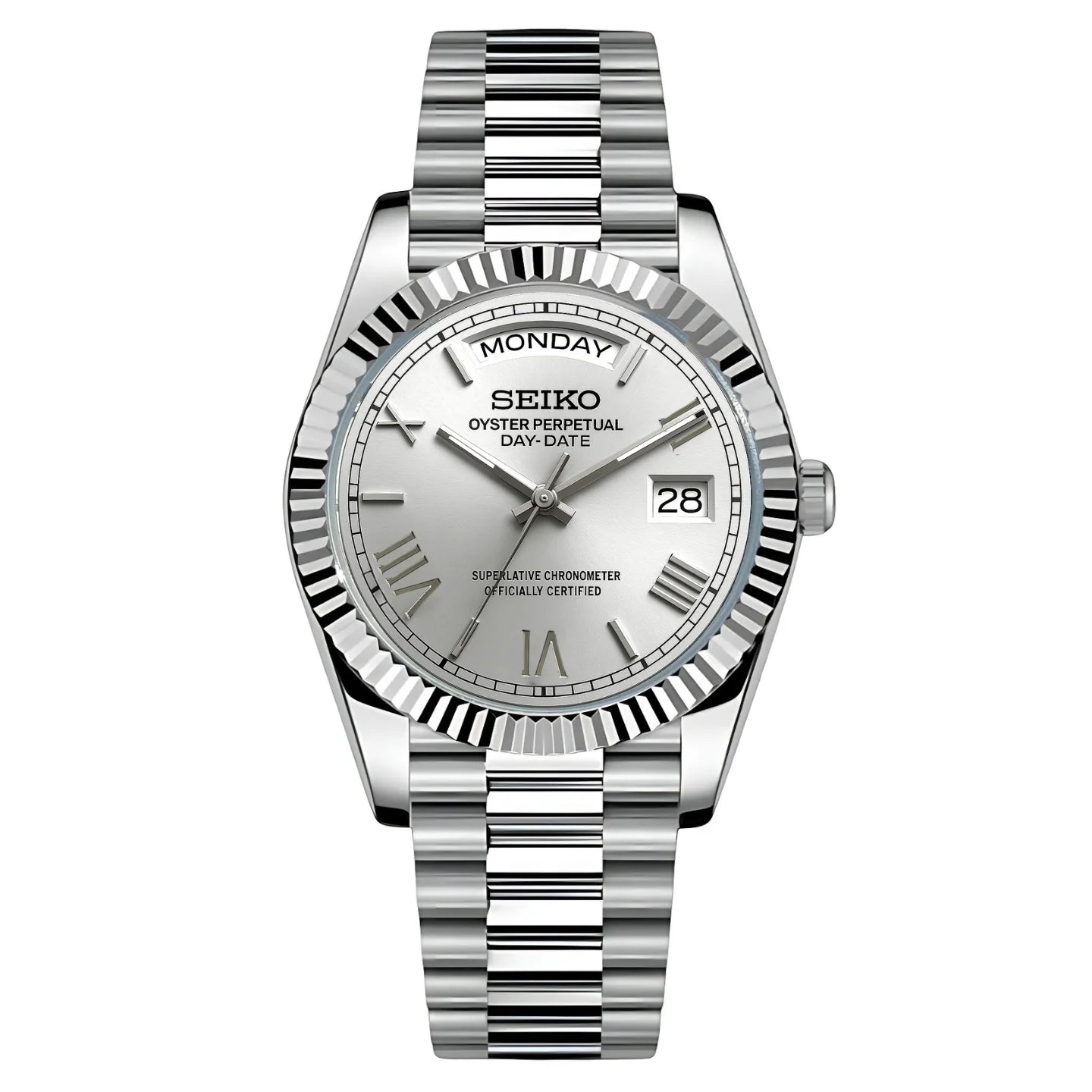 Seiko Day-Date Silver Edition