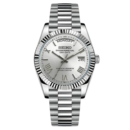 Seiko Day-Date Silver Edition