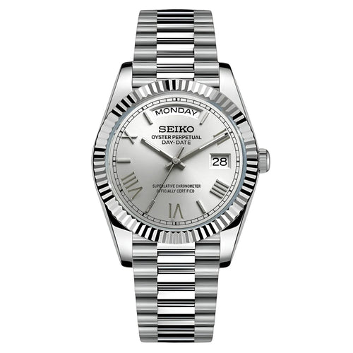 Seiko Day-Date Silver Edition