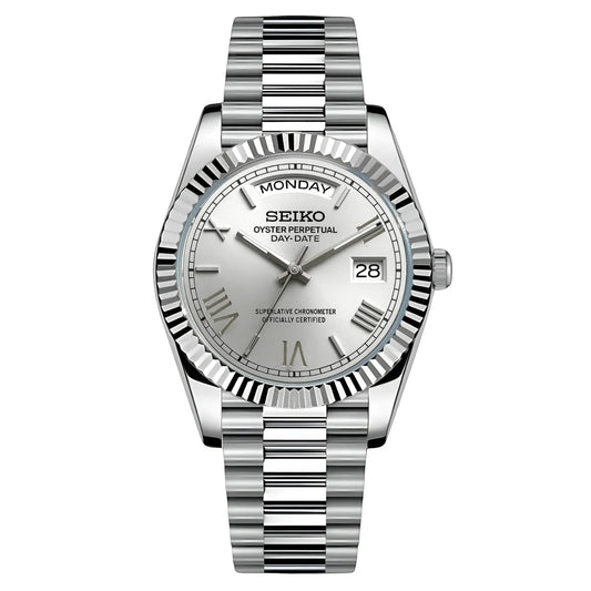 Seiko Day-Date Silver Edition