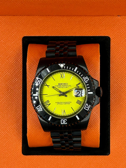 Seiko MOD Black PVD Submarine Watch