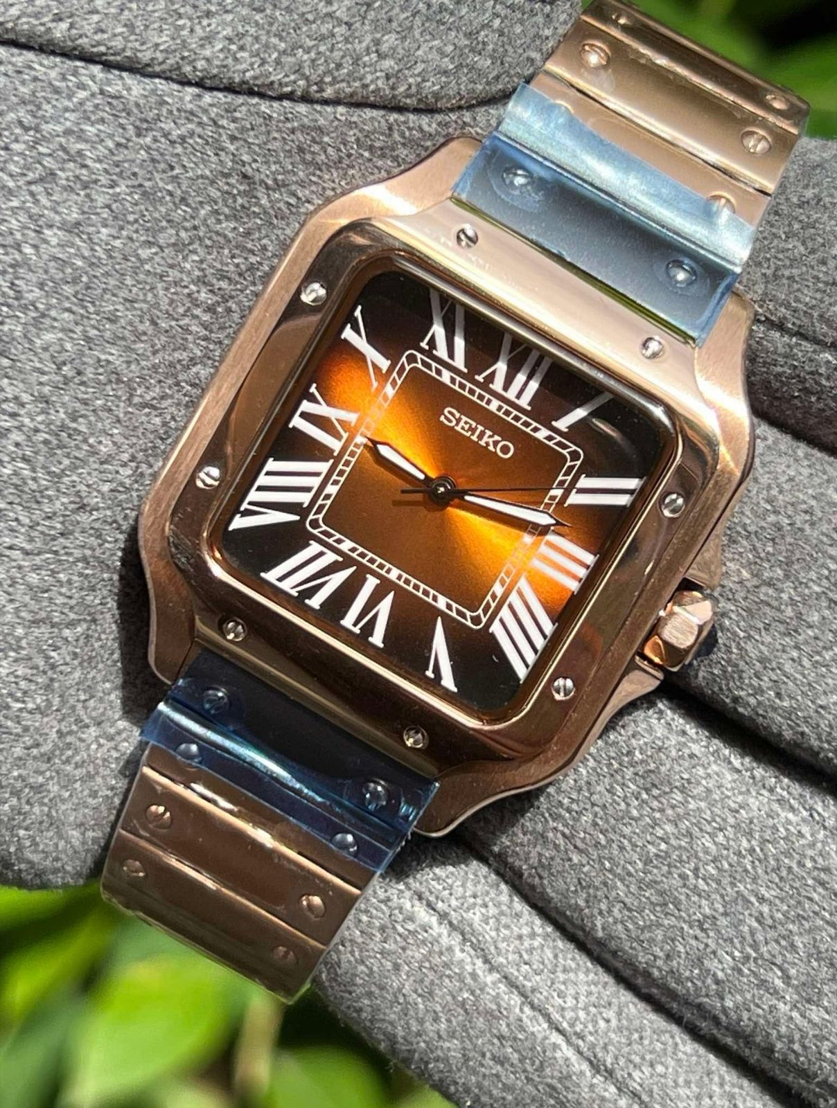 Seiko Santos - "Rose Gold Brown Dial"