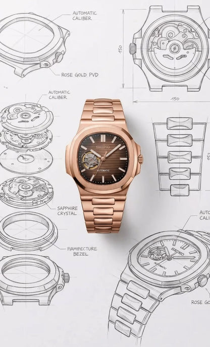 Nautilus |  Rose  Gold  Chocolate  Open  Heart