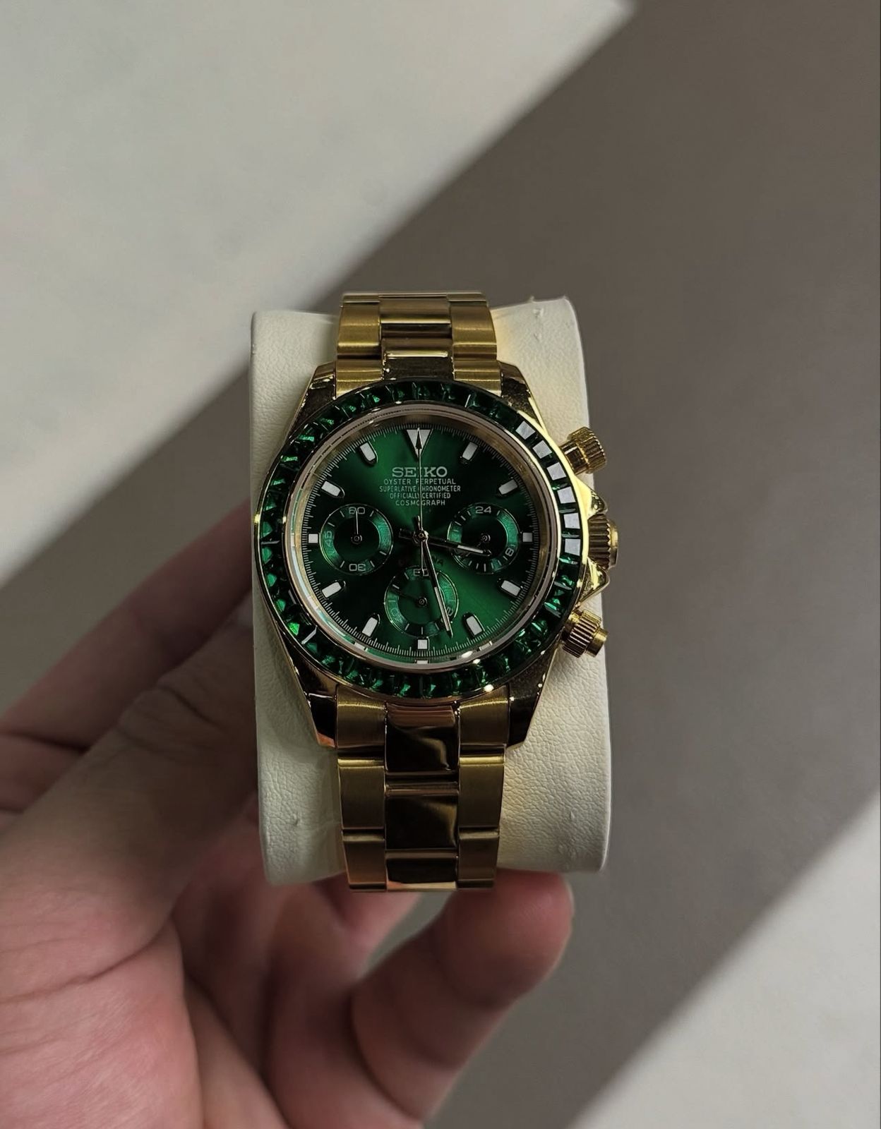 Seiko "Seitona Gold" Emerald Gemstone Edition