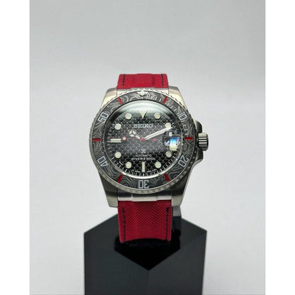 Seiko Mod  Black/Red "Carbon Titanium"