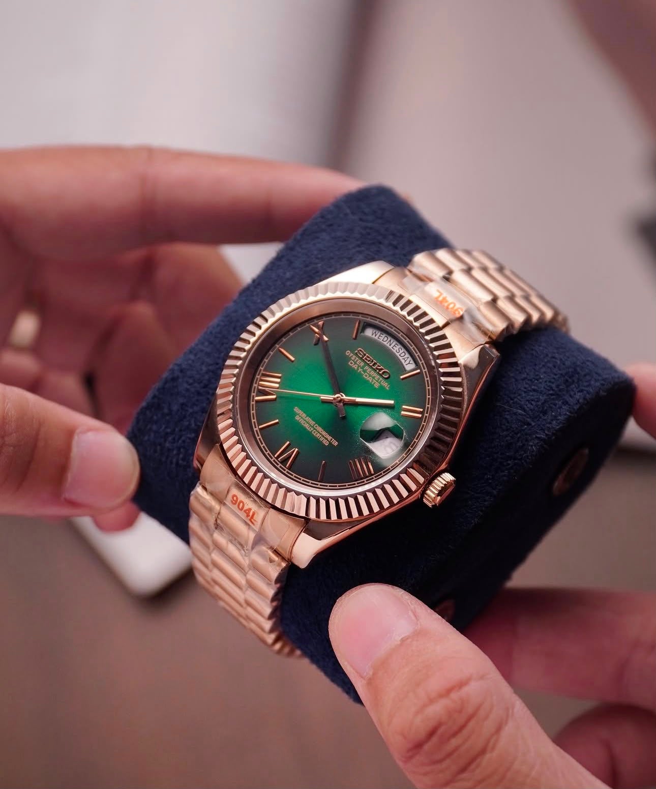 Seiko  Rose Gold Olive Green