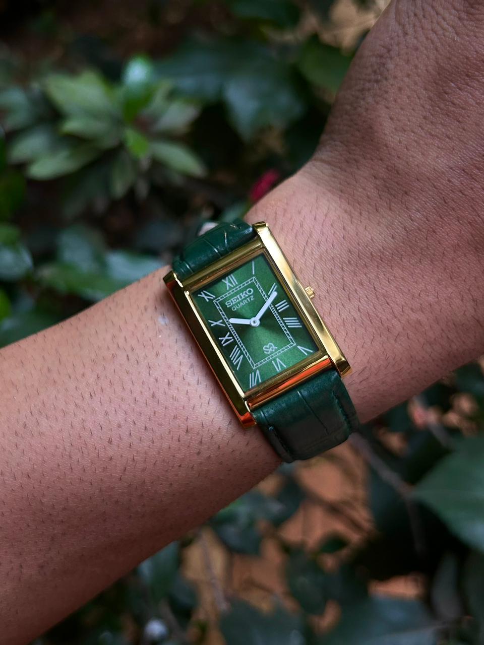 Seiko Vintage Rectangular "Forest Green" Edition