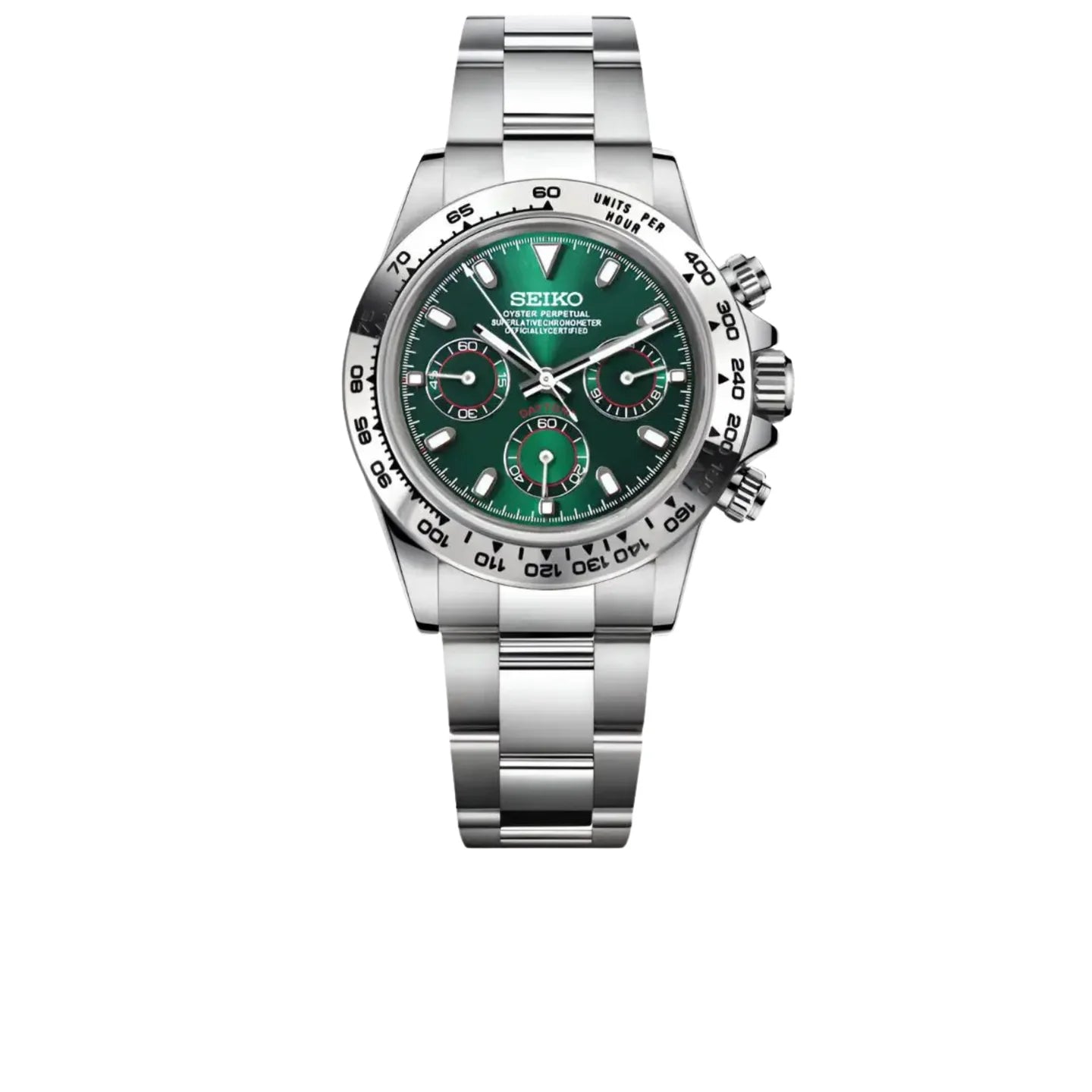 Daytona Seiko Custom Mod |  Silver  -  Green