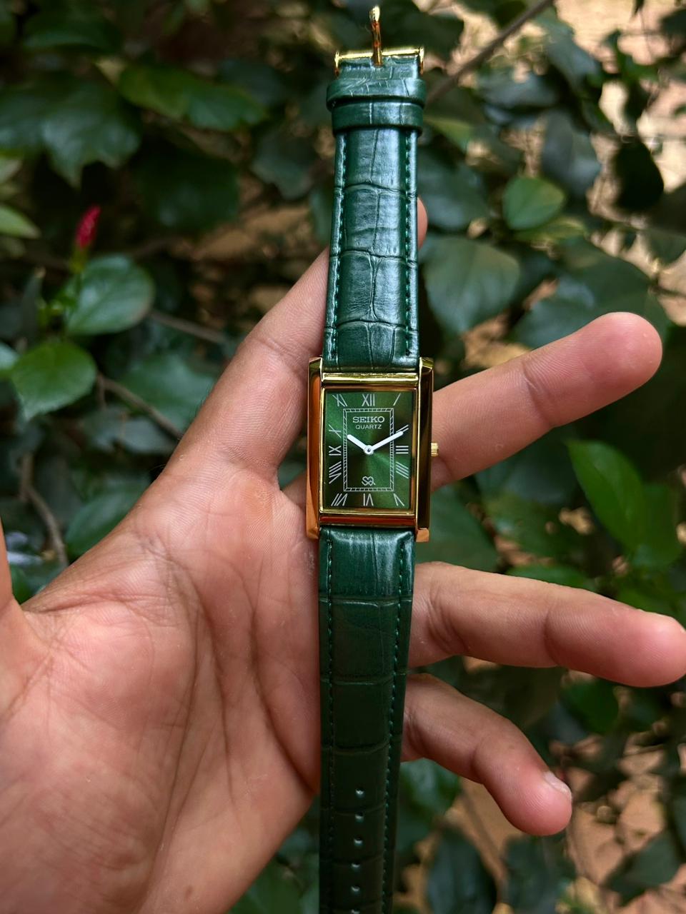 Seiko Vintage Rectangular "Forest Green" Edition