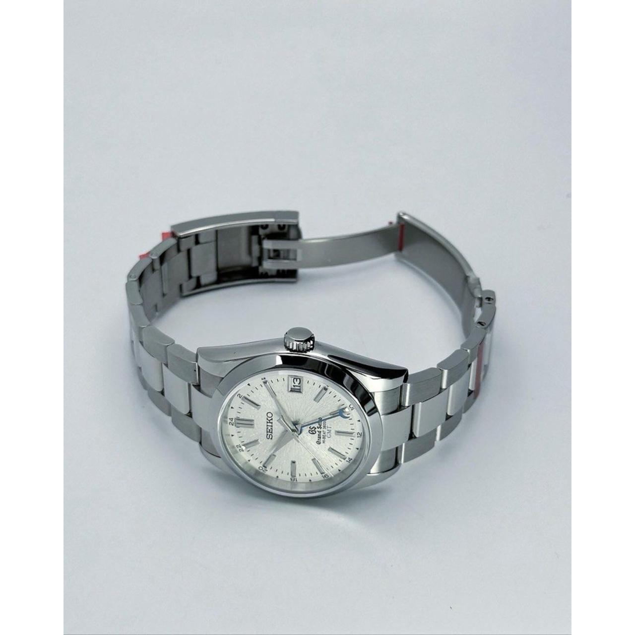 Grand Seiko Hi-Beat GMT Silver Textured Dial Watch
