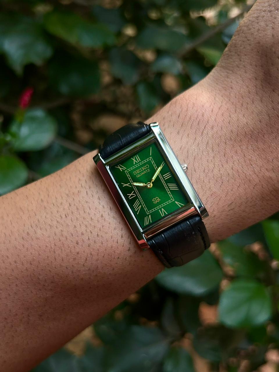 Seiko Slim Tank Quartz  Green Unisex Watch